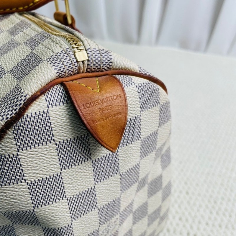 路易威登/LV   speedy30手提款 白棋盤格 帆布塗層 內裡整潔容量大 實用便捷-11