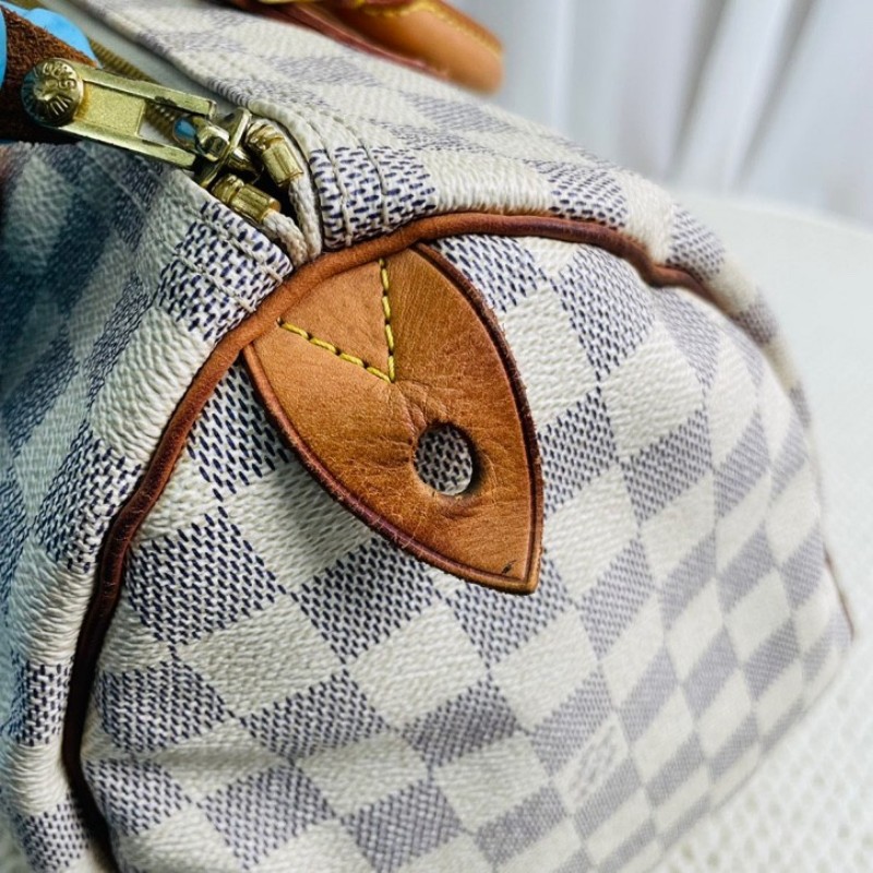 路易威登/LV   speedy30手提款 白棋盤格 帆布塗層 內裡整潔容量大 實用便捷-12