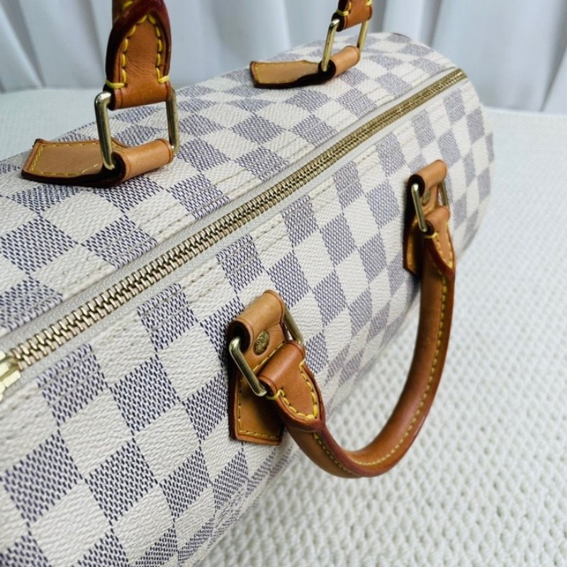 路易威登/LV   speedy30手提款 白棋盤格 帆布塗層 內裡整潔容量大 實用便捷-15
