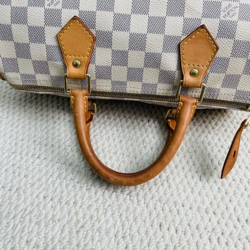 路易威登/LV   speedy30手提款 白棋盤格 帆布塗層 內裡整潔容量大 實用便捷-17