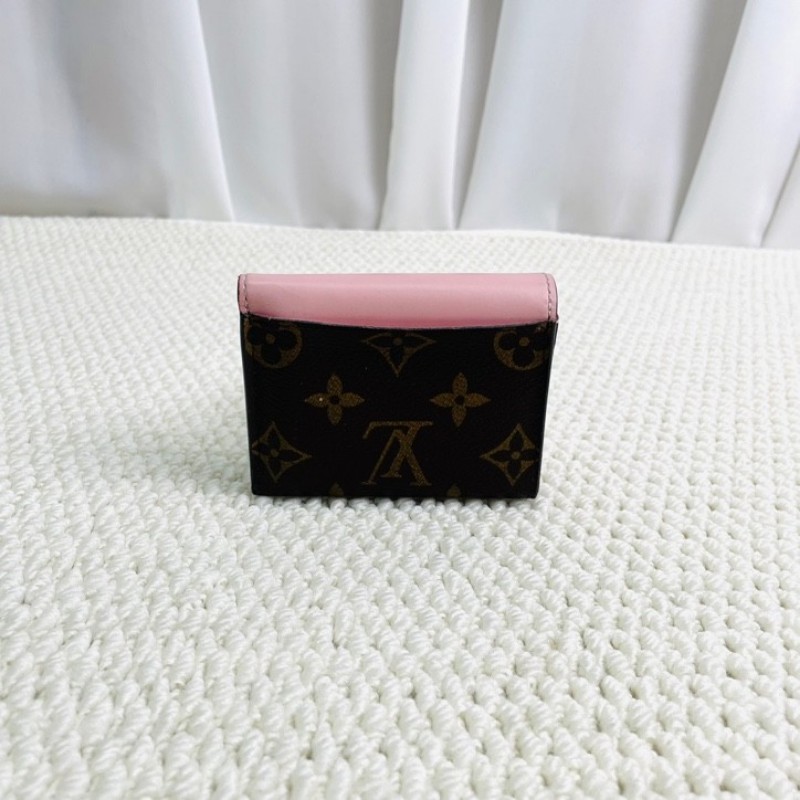 LV  路易威登 老花拼皮Zoe迷你短款三折錢包 小巧精緻，方便攜帶-1