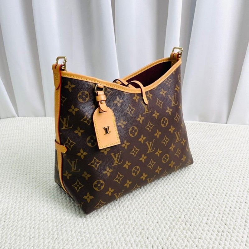 lrz hz ZZZ LOUIS VUITTON  芯片款 Carryall PM 經典老花滿印購物袋 手提單肩包托特包-2