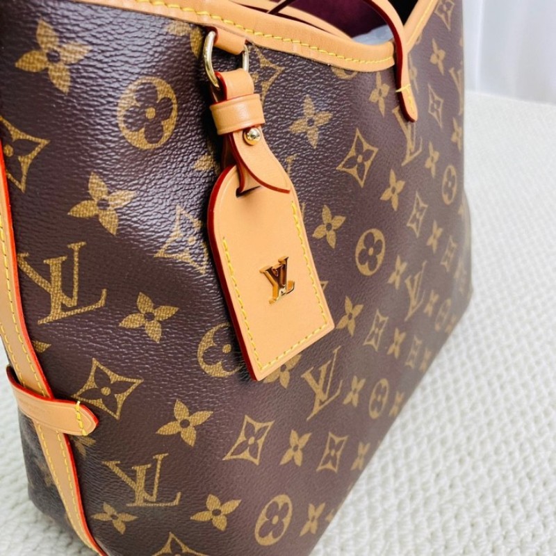 lrz hz ZZZ LOUIS VUITTON  芯片款 Carryall PM 經典老花滿印購物袋 手提單肩包托特包-19