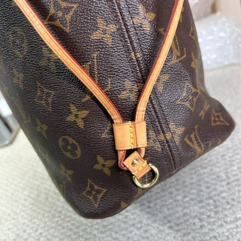 LV路易威登老花neverfull子母包手提單肩包 紅色內裡 容量大 日常通勤百搭-7