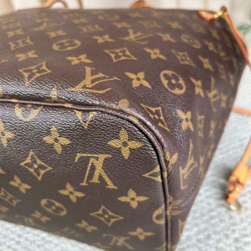 LV路易威登老花neverfull子母包手提單肩包 紅色內裡 容量大 日常通勤百搭-11