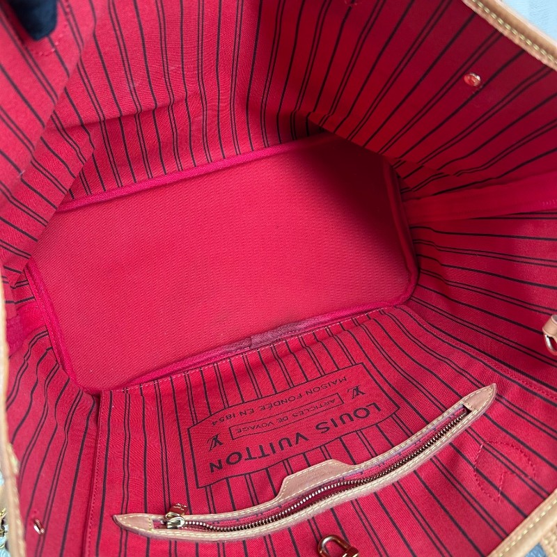 LV路易威登老花neverfull子母包手提單肩包 紅色內裡 容量大 日常通勤百搭-17