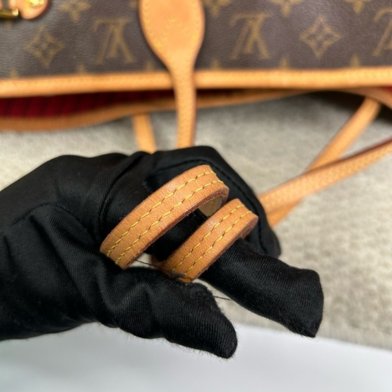 LV路易威登老花neverfull子母包手提單肩包 紅色內裡 容量大 日常通勤百搭-21