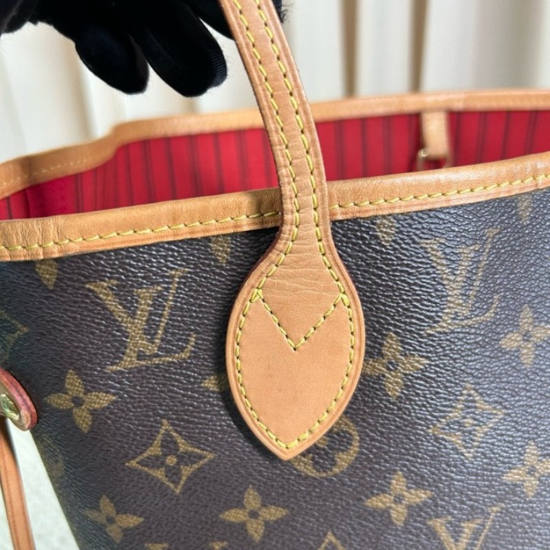 LV路易威登老花neverfull子母包手提單肩包 紅色內裡 容量大 日常通勤百搭-25