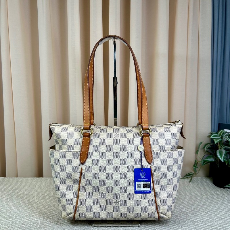 LV路易威登白棋盤格Totally托特包 經典棋盤格 手提單肩兩用 容量大 日常通勤出門都很合適-0