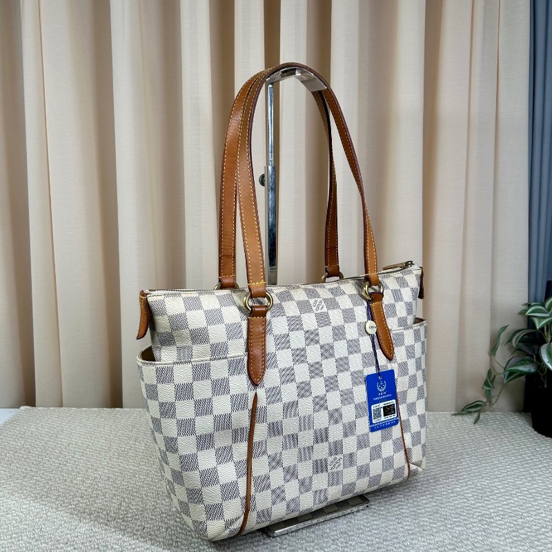 LV路易威登白棋盤格Totally托特包 經典棋盤格 手提單肩兩用 容量大 日常通勤出門都很合適-2