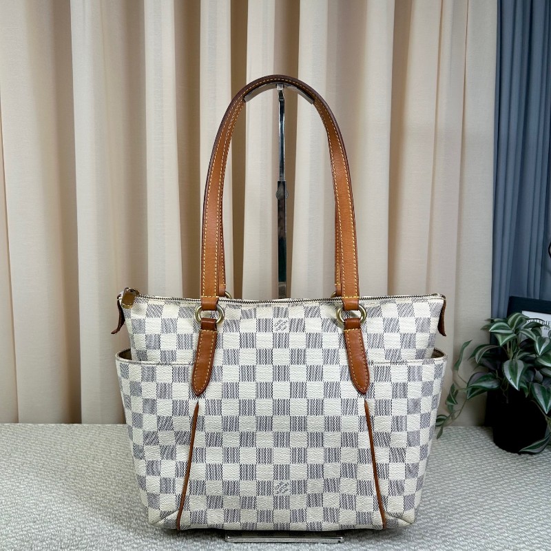 LV路易威登白棋盤格Totally托特包 經典棋盤格 手提單肩兩用 容量大 日常通勤出門都很合適-6