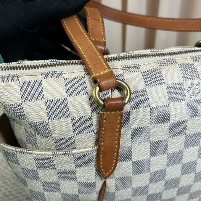 LV路易威登白棋盤格Totally托特包 經典棋盤格 手提單肩兩用 容量大 日常通勤出門都很合適-17