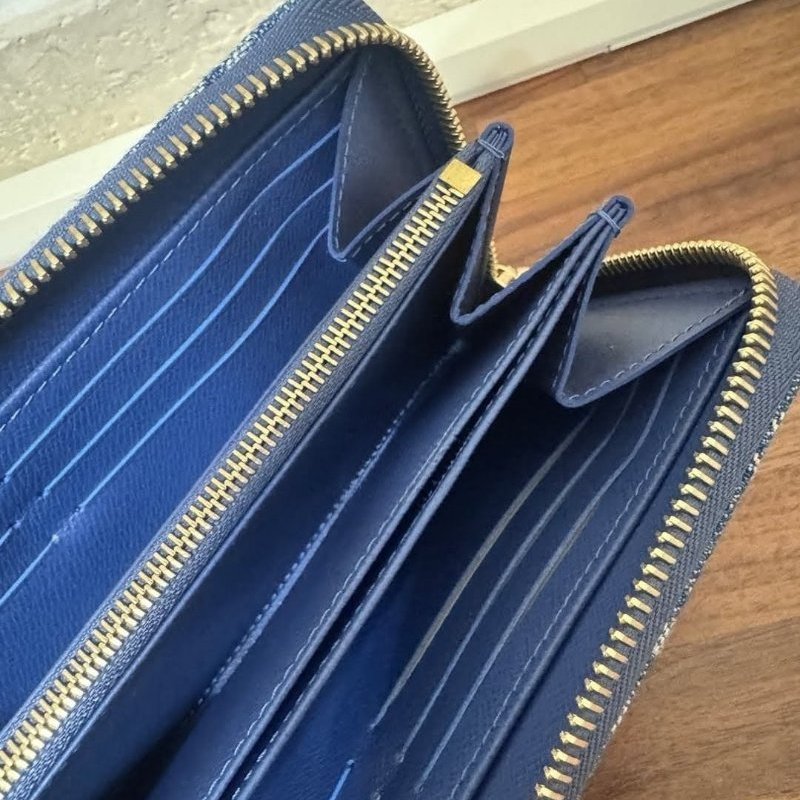 禮物~ 路易威登( louis vuitton) x 村上隆Monogram櫻桃圖案水洗丹寧牛仔拉鍊長夾/ LV x TM Denim Cherry Zippy Wallet-8