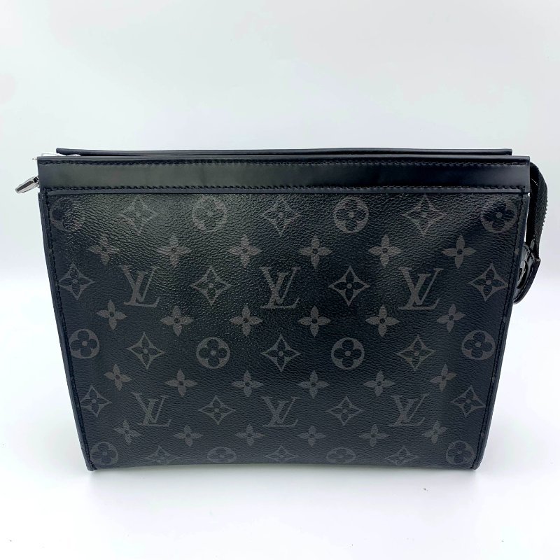 Louis Vuitton Pochette Voyage MM系列，路易威登，黑金剛老花手拿包，現貨，真品，正品，免運-0