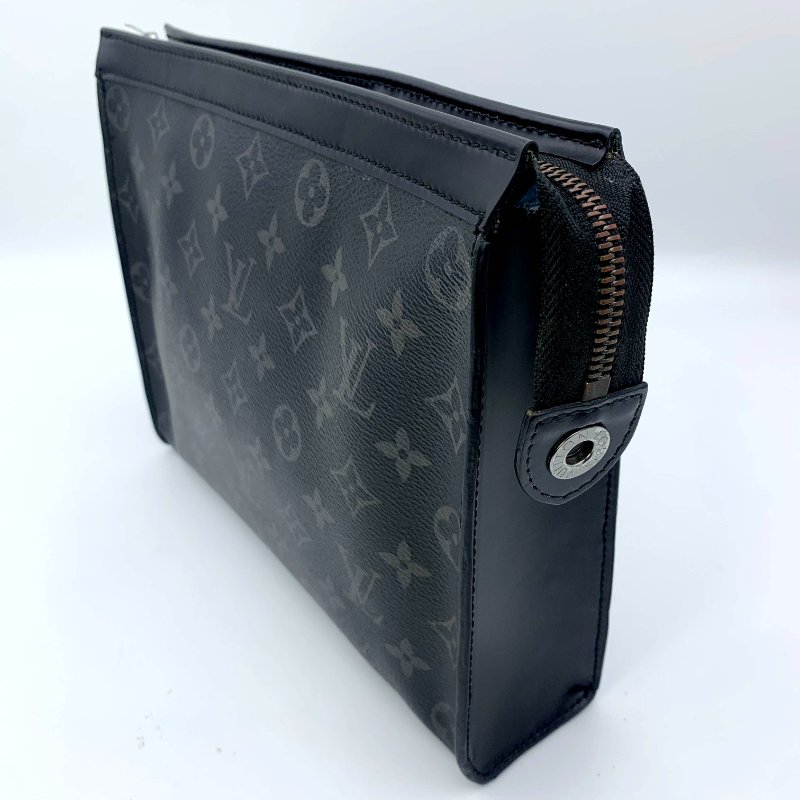 Louis Vuitton Pochette Voyage MM系列，路易威登，黑金剛老花手拿包，現貨，真品，正品，免運-1