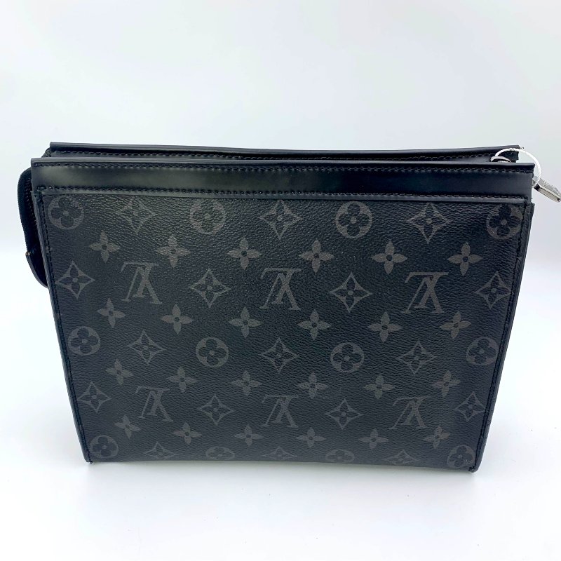 Louis Vuitton Pochette Voyage MM系列，路易威登，黑金剛老花手拿包，現貨，真品，正品，免運-4