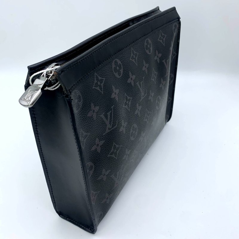 Louis Vuitton Pochette Voyage MM系列，路易威登，黑金剛老花手拿包，現貨，真品，正品，免運-7