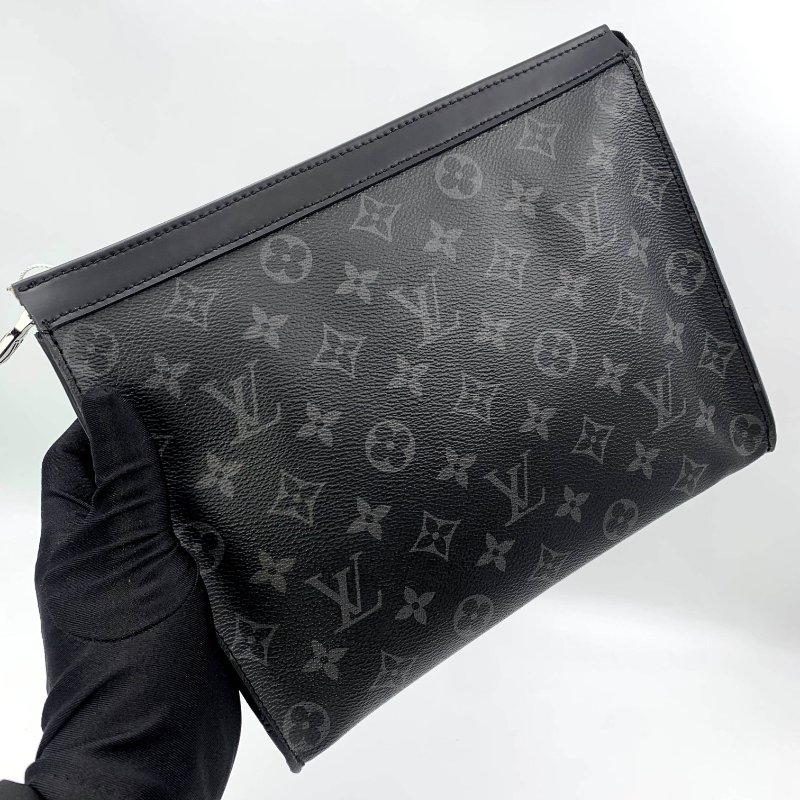 Louis Vuitton Pochette Voyage MM系列，路易威登，黑金剛老花手拿包，現貨，真品，正品，免運-8