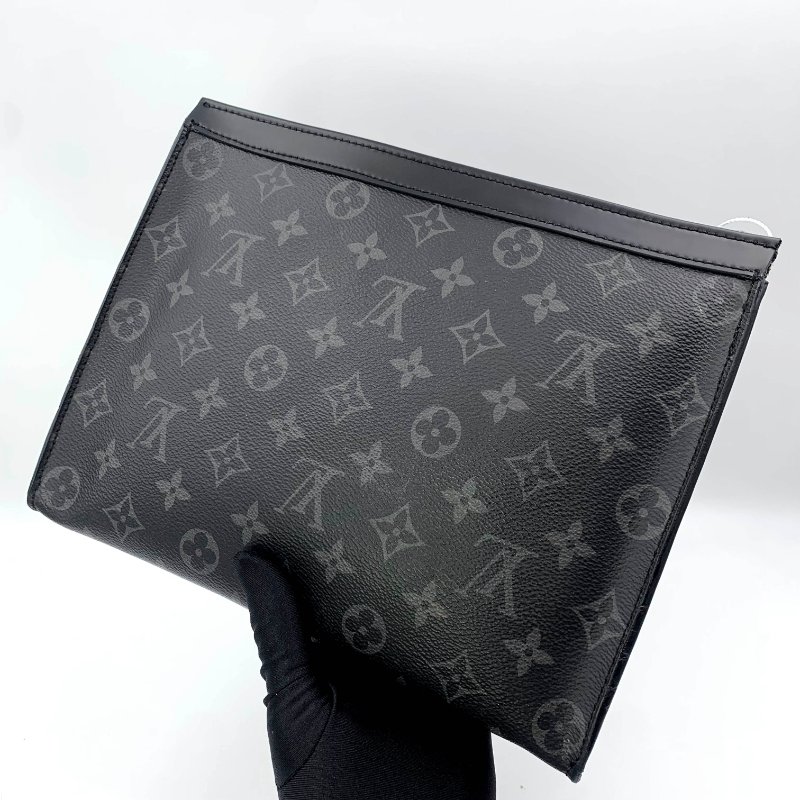 Louis Vuitton Pochette Voyage MM系列，路易威登，黑金剛老花手拿包，現貨，真品，正品，免運-9