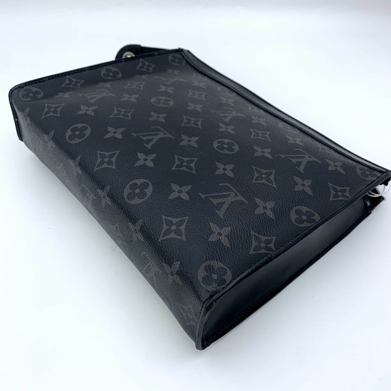 Louis Vuitton Pochette Voyage MM系列，路易威登，黑金剛老花手拿包，現貨，真品，正品，免運-23