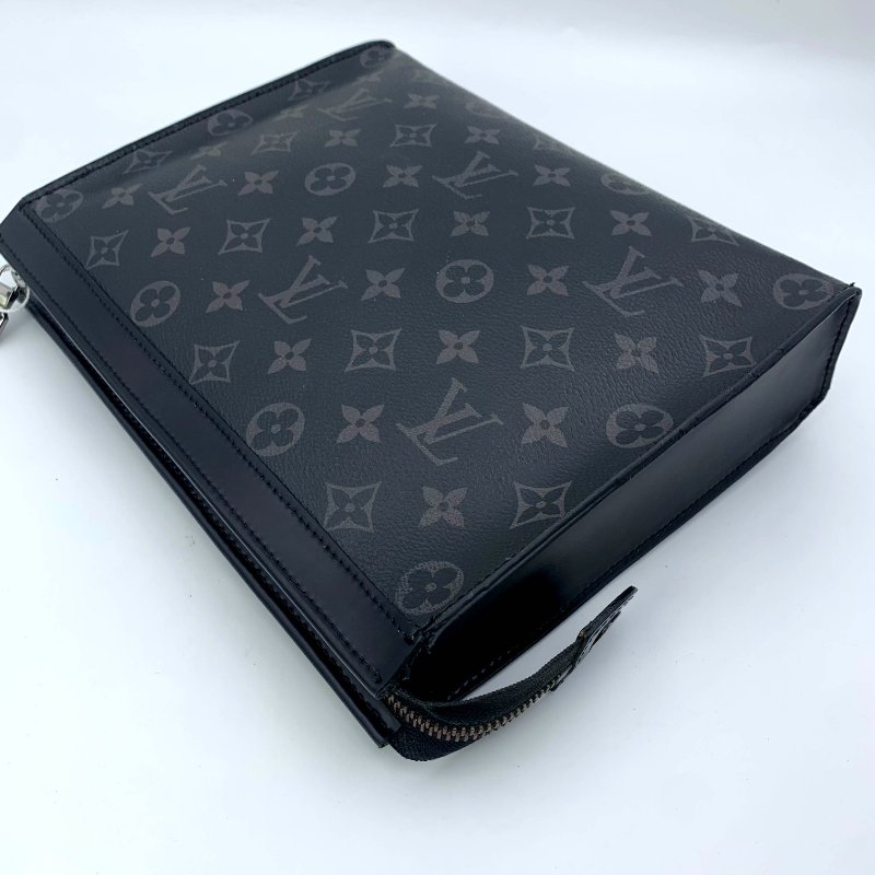 Louis Vuitton Pochette Voyage MM系列，路易威登，黑金剛老花手拿包，現貨，真品，正品，免運-25