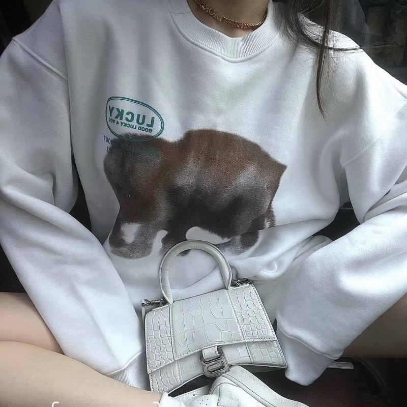 Balenciaga 鱷魚壓紋沙漏包 白色銀扣19*11.5*7 98新配件塵袋-1