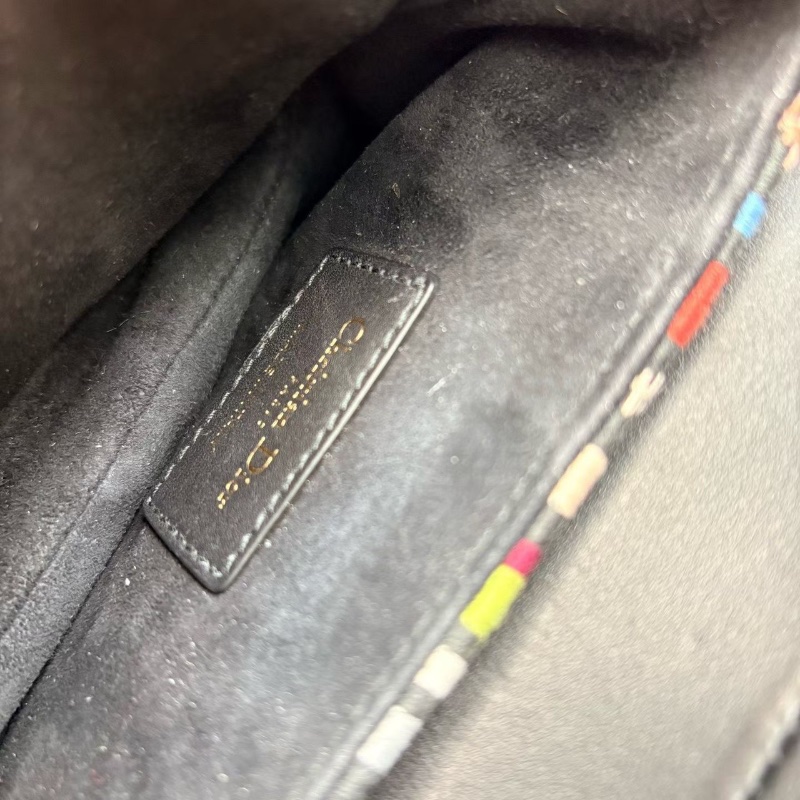 Dior 串珠馬鞍包小號  彩色搭配 金扣 17.5*15*5 98新配件塵袋-2