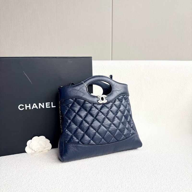 Chanel mini 31bag  深藍色金扣 油蠟皮芯片款24*23*5 99新配件購證塵袋-3