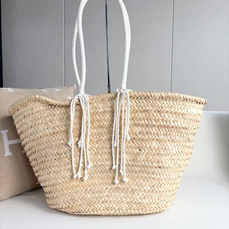 Celine 草編菜籃子大號 30*34*17  99新配件塵袋-6