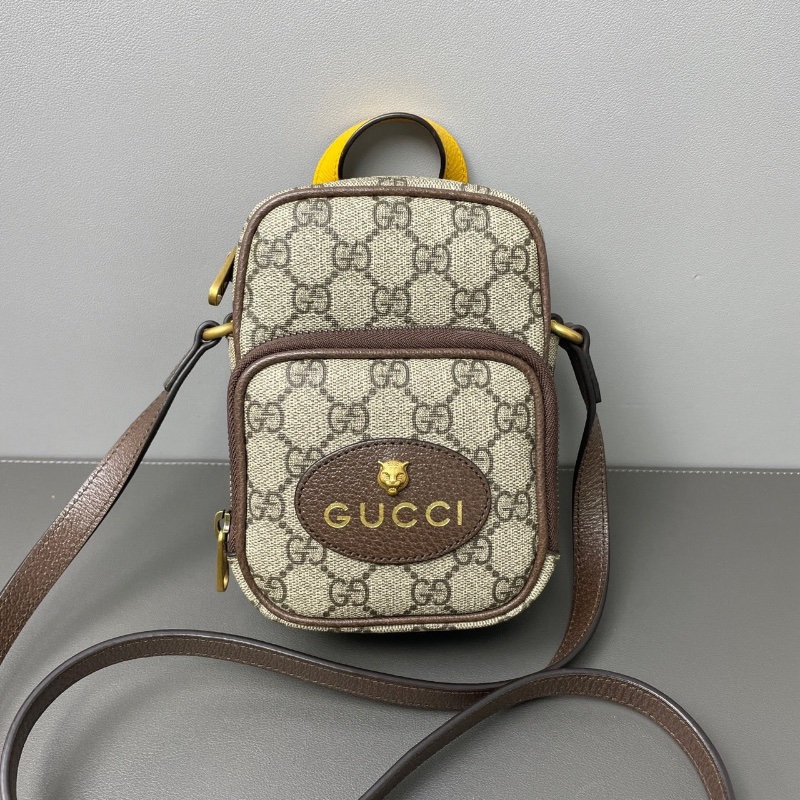 GUCCI NeoVintage烏木色 老花虎頭相機包肩背斜背包 10*17*7  98新配件塵袋-1