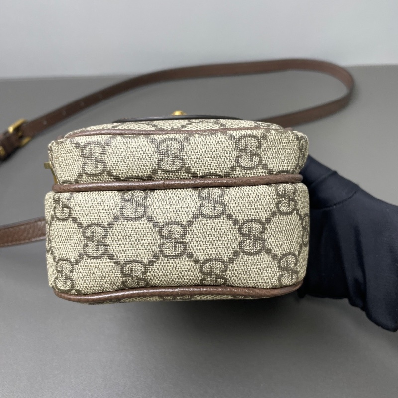 GUCCI NeoVintage烏木色 老花虎頭相機包肩背斜背包 10*17*7  98新配件塵袋-3