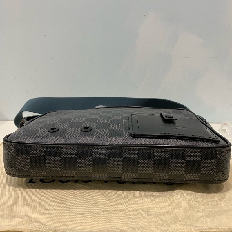 Louis Vuitton 黑棋盤格帆布拉鍊郵差包-7