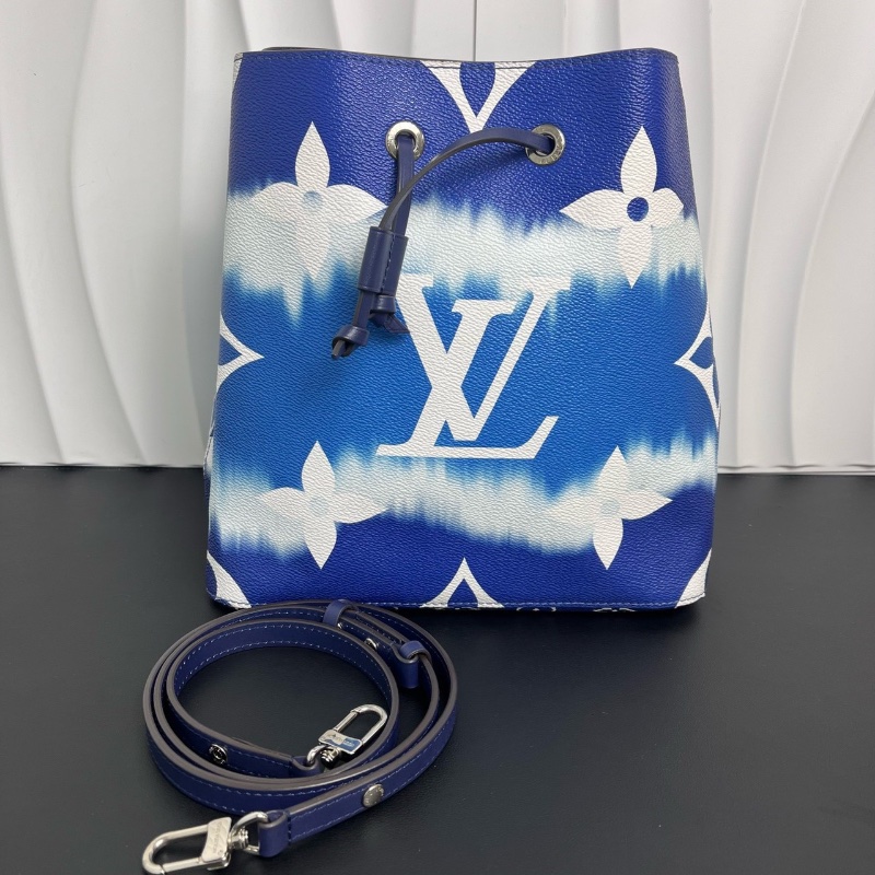 Lv 夏日扎染系列水桶肩背包芯片款26*16.5*26.5cm 98新配件塵袋-1