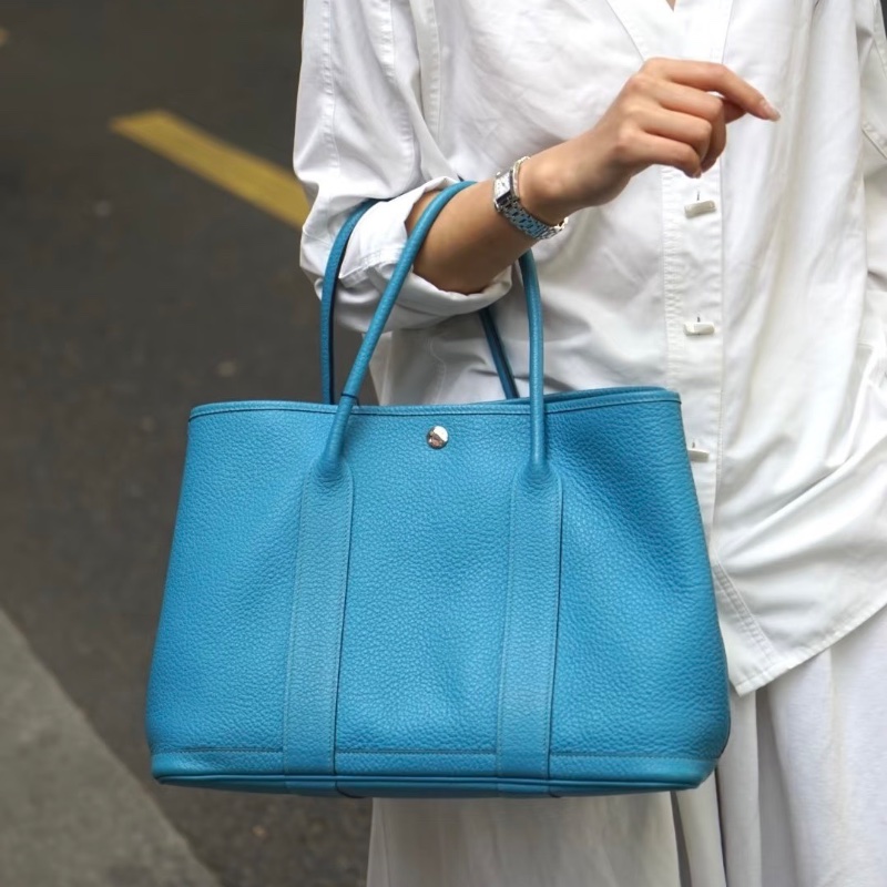 Hermes gardenparty30藍色30*13*20cm 98新配件塵袋-0