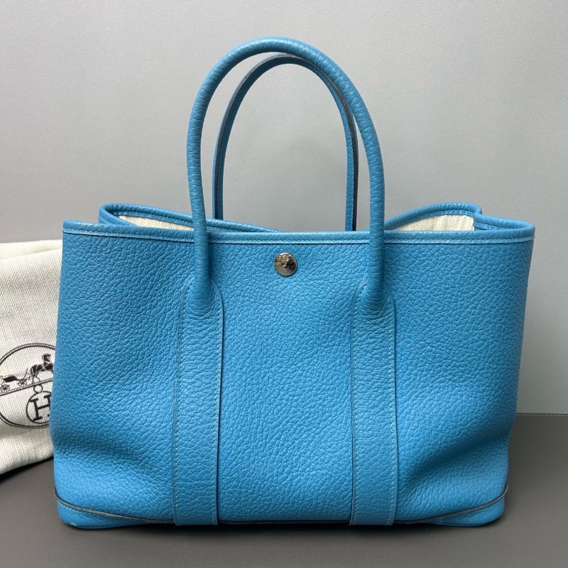 Hermes gardenparty30藍色30*13*20cm  98新配件塵袋-1