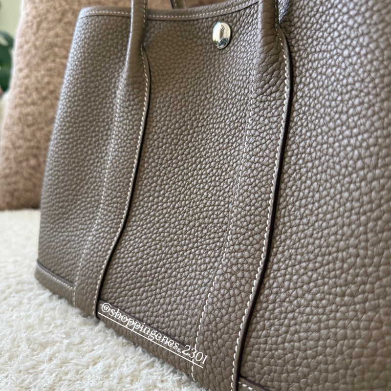 愛馬仕 Hermès 全新 garden party 30 大象灰 花園包-4