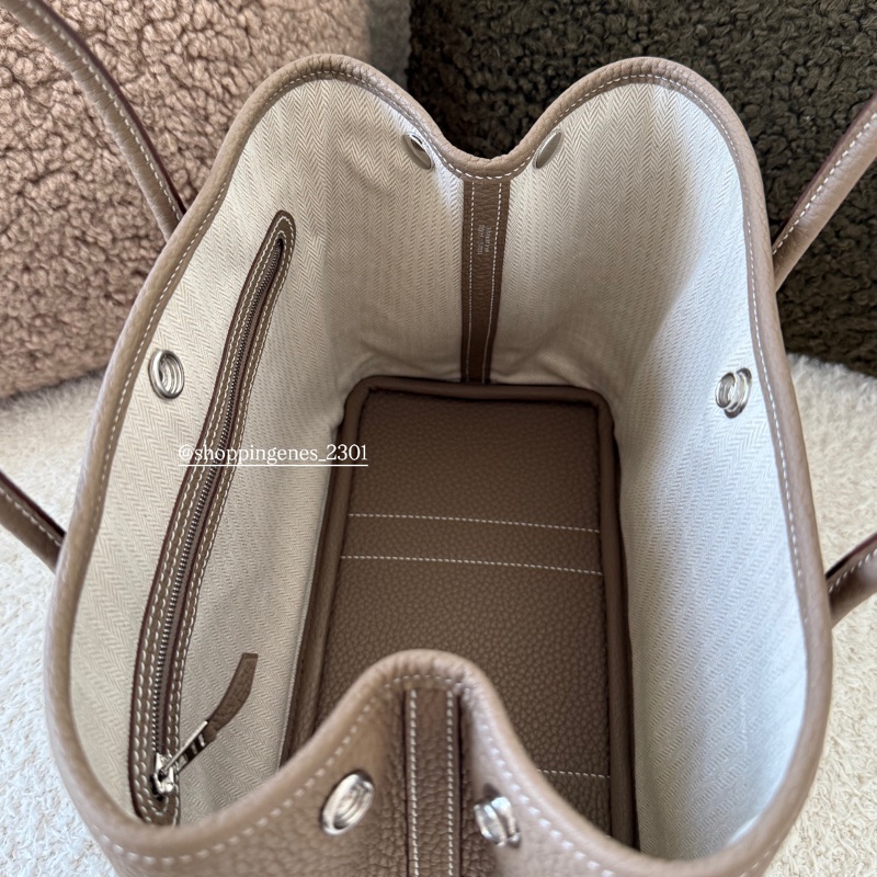 愛馬仕 Hermès 全新 garden party 30 大象灰 花園包-9