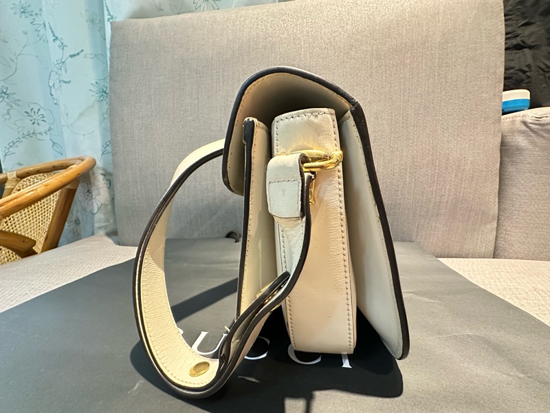 GUCCI  1955中號經典款  老花帆布馬鞍肩背包-1