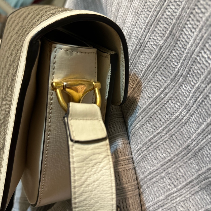 GUCCI  1955中號經典款  老花帆布馬鞍肩背包-7