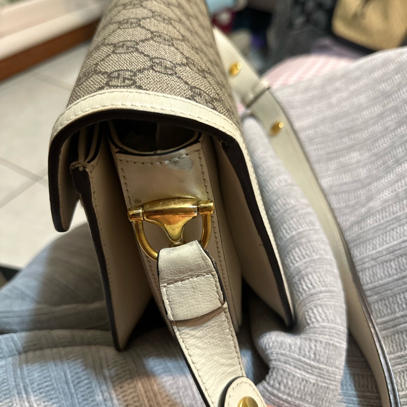 GUCCI  1955中號經典款  老花帆布馬鞍肩背包-8