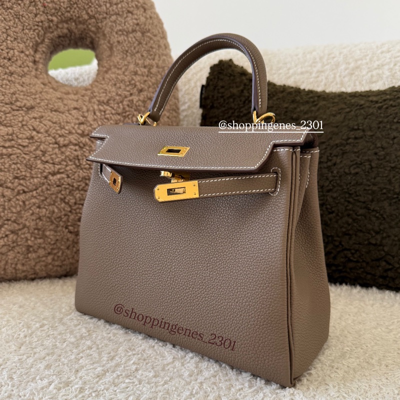 愛馬仕 Hermès 全新 Kelly 25 凱莉包25 大象灰 金釦-1