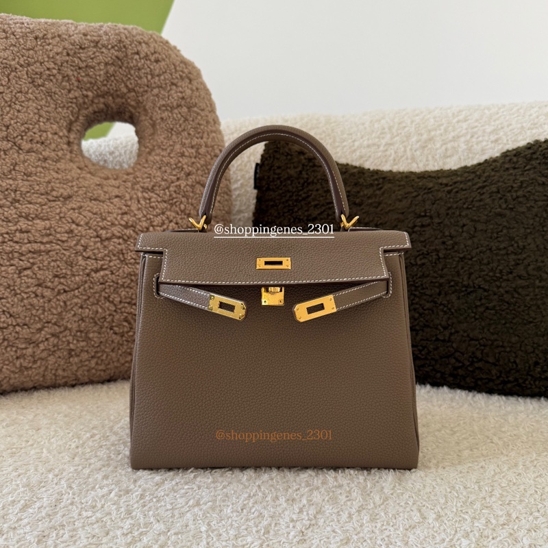 愛馬仕 Hermès 全新 Kelly 25 凱莉包25 大象灰 金釦-2