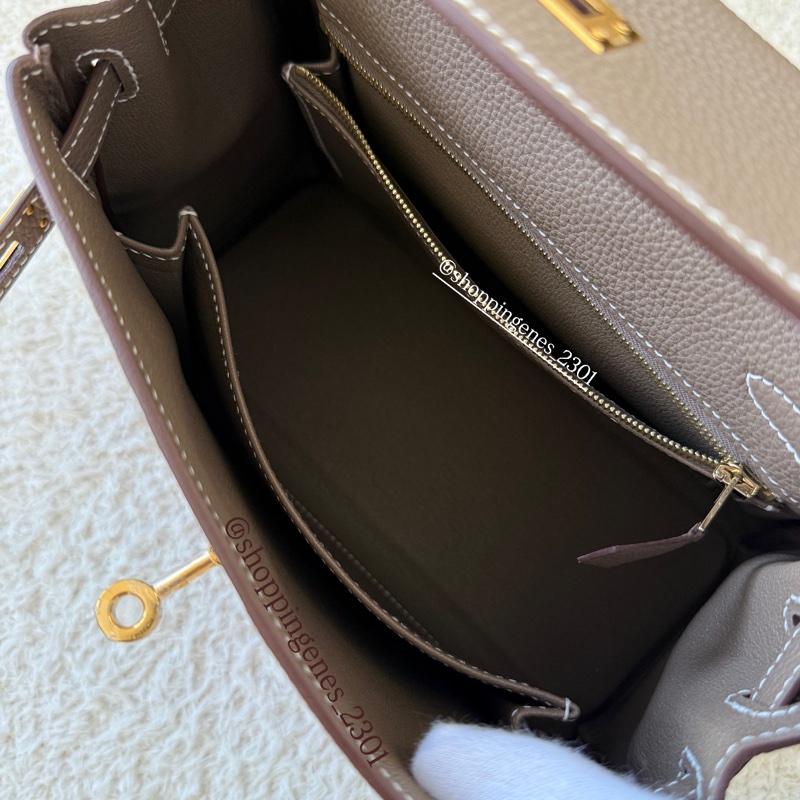 愛馬仕 Hermès 全新 Kelly 25 凱莉包25 大象灰 金釦-5
