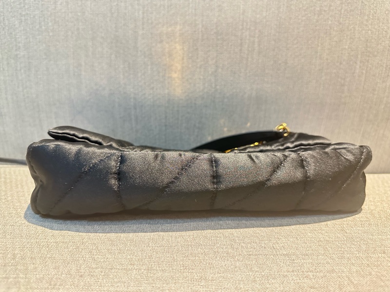 YSL 絎縫尼龍鏈帶包 經典黑金配 二用揹帶-2