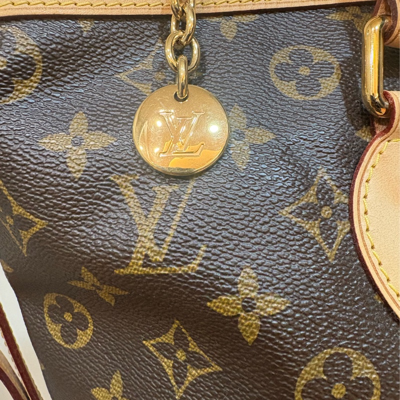 LV 老花手提皺摺包 附斜背帶-3