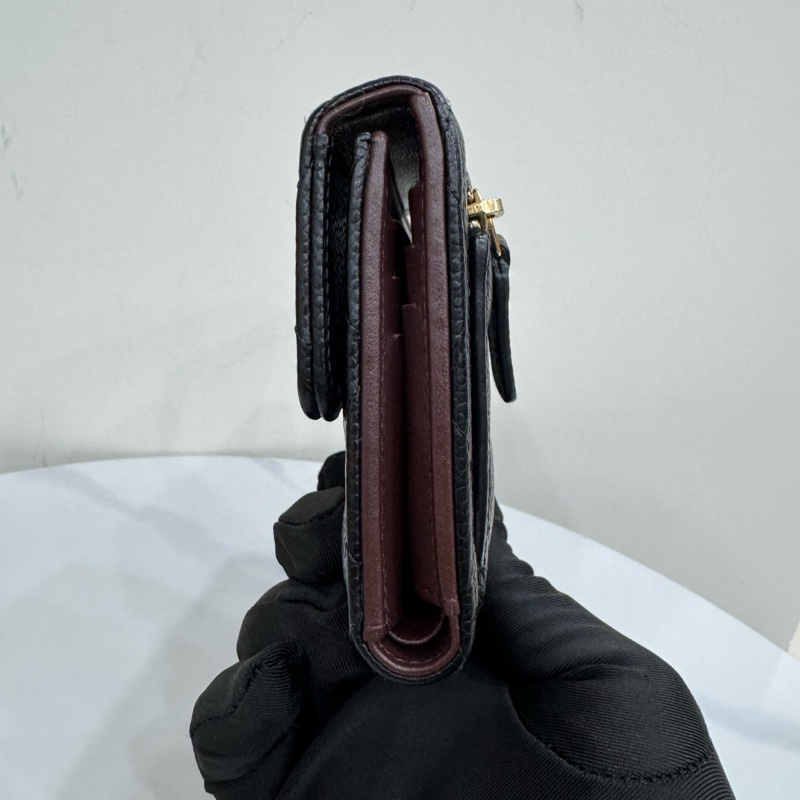 JK國際二手精品✨Chanel三折短夾荔枝牛皮 黑金-2