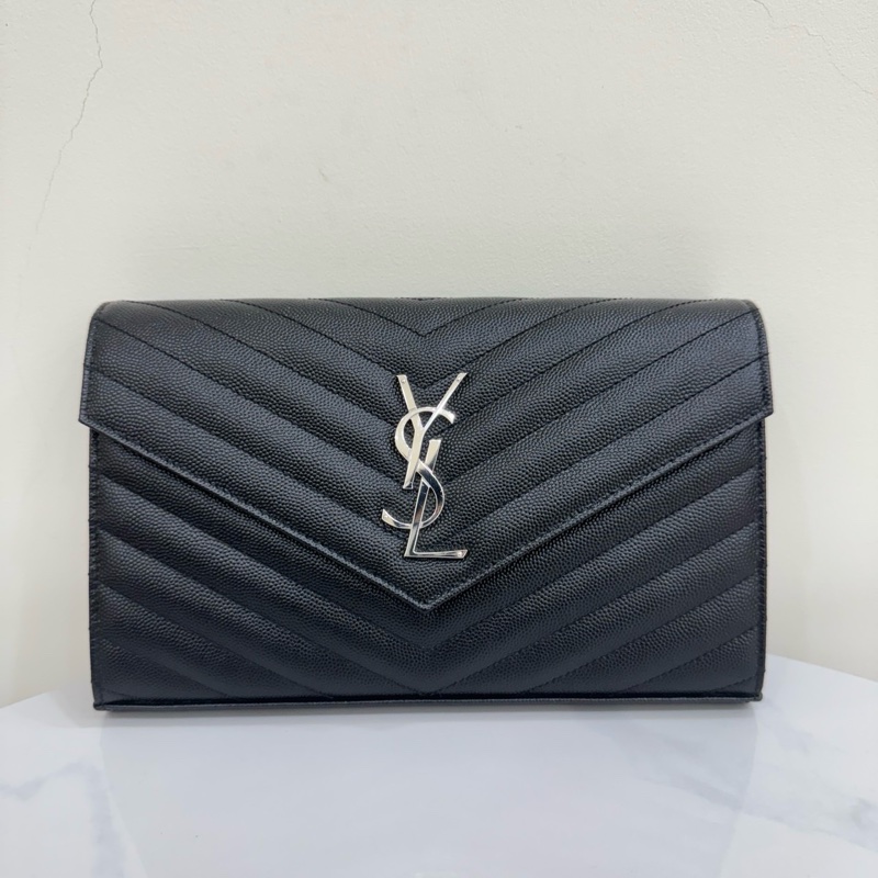 JK國際二手精品✨ YSL Woc 黑銀大款 22cm-0