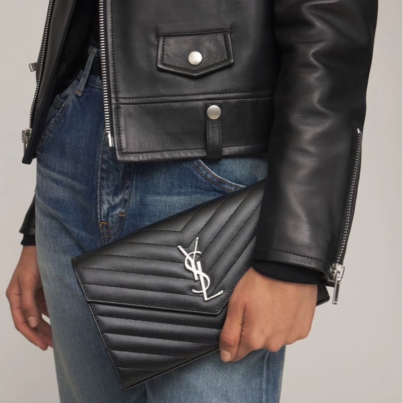 JK國際二手精品✨ YSL Woc 黑銀大款 22cm-2