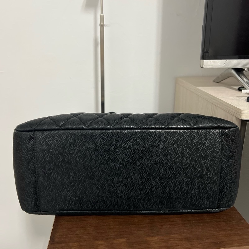 已絕版 CHANEL 黑色荔枝紋牛皮GST  豆腐包-7