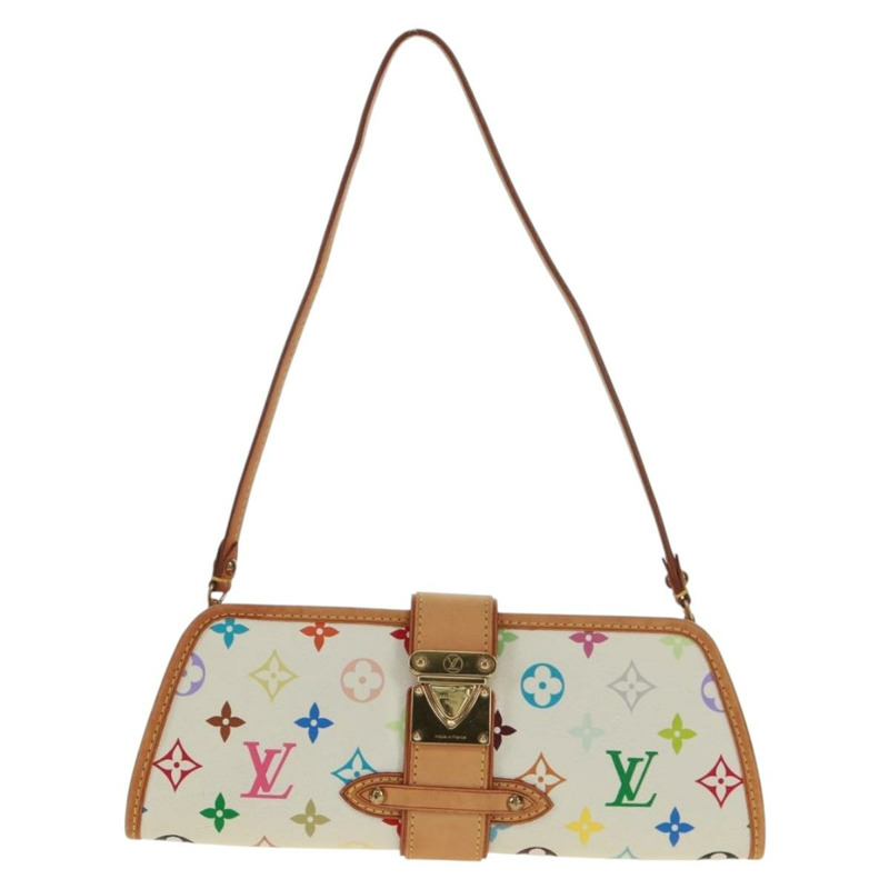 【日本直送】路易威登 Monogram Multicolor Shirley 單肩包 白色 M40049 正品 165408V-12